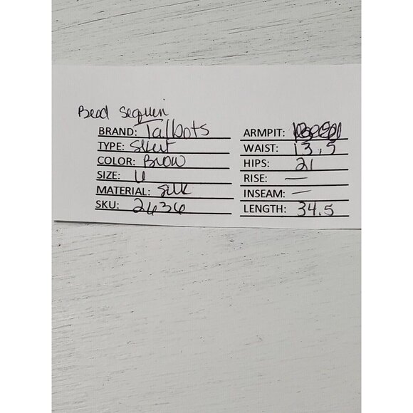 Talbots Women’s Crepe SILK Maxi Skirt 6 Brown Beaded Sequin Boho Glam Chic - Picture 2 of 12